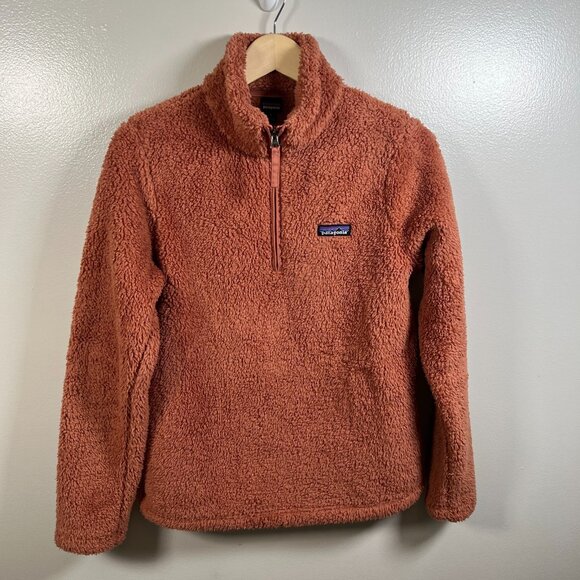 Patagonia Los Gatos Fleece Pullover 1/4 Zip Sweatshirt Womens Medium Orange - Picture 1 of 11